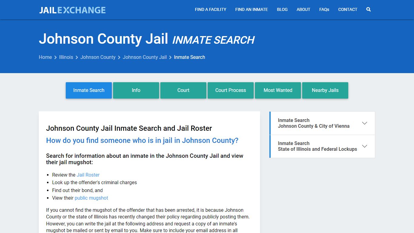 Inmate Search: Roster & Mugshots - Johnson County Jail, IL