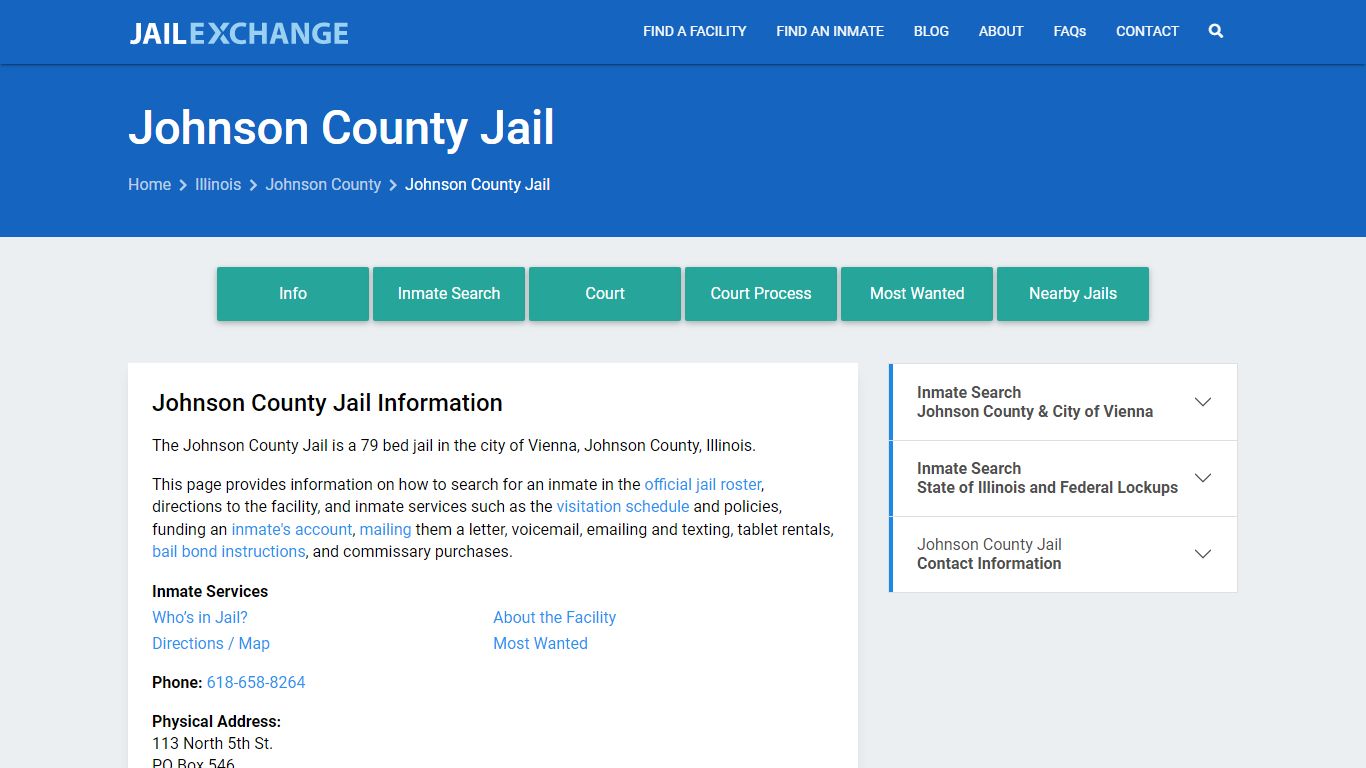 Johnson County Jail, IL Inmate Search, Information